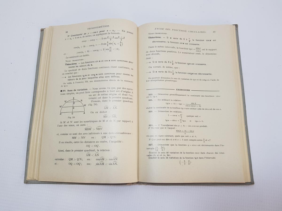 1952 FRANSIZCA TRİGONOMETRİ KİTABI