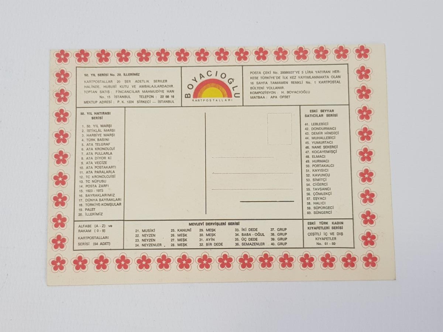 HERMAN BOYACIYAN CUMHURİYET'İN 50. YILI HATIRASI KARTPOSTAL SETİ