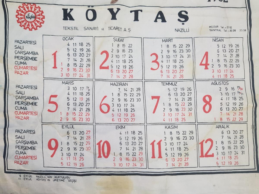 NAZİLLİ KÖYTAŞ 1982 BEZ TAKVİM