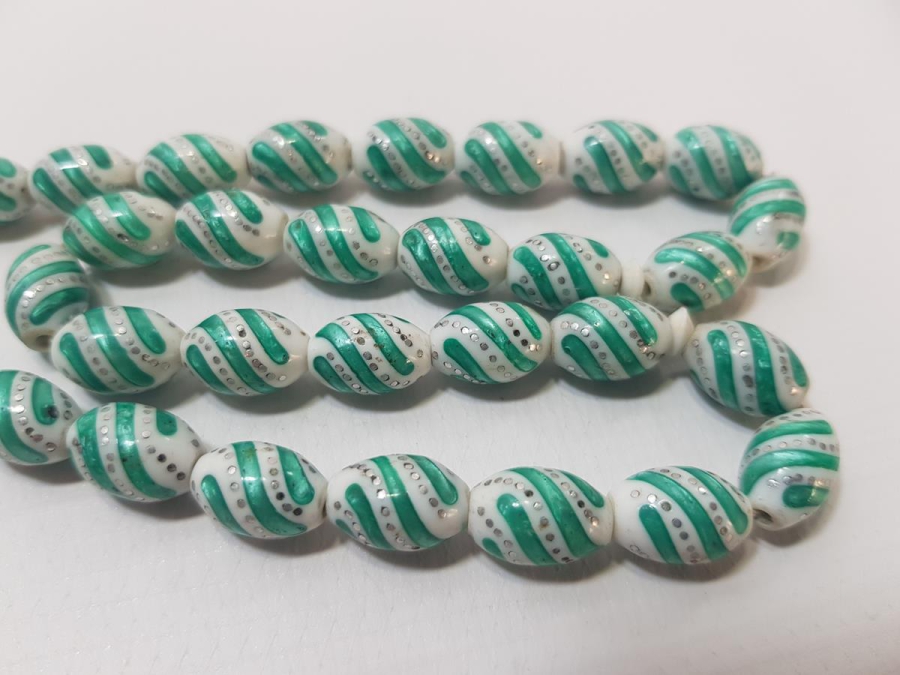 ANTİKA GÜMÜŞ ÇAKMA MİNELİ KEMİK TESPİH