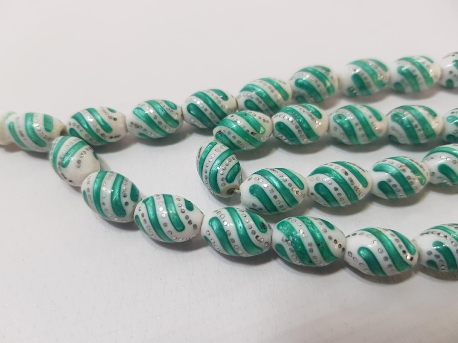 ANTİKA GÜMÜŞ ÇAKMA MİNELİ KEMİK TESPİH