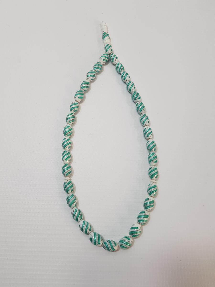 ANTİKA GÜMÜŞ ÇAKMA MİNELİ KEMİK TESPİH