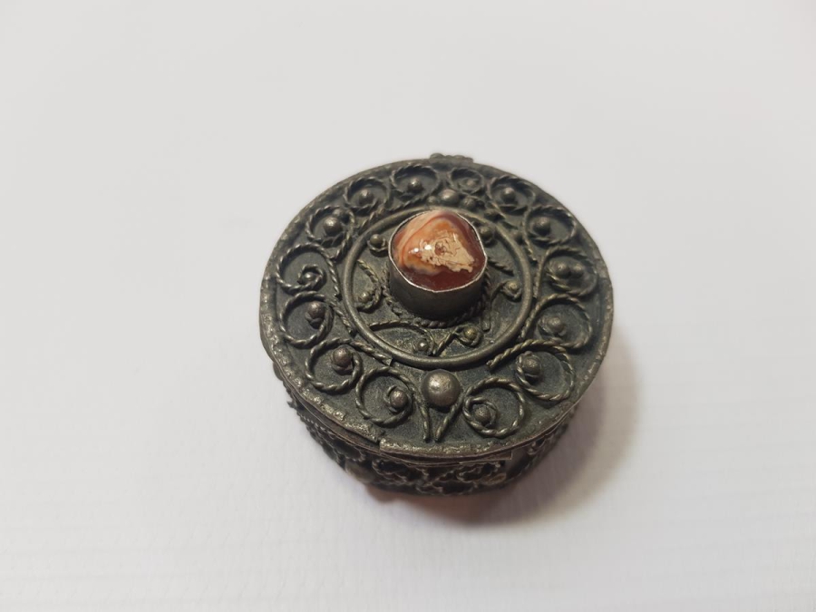 ANTİKA ALPAKA ENFİYE KUTUSU