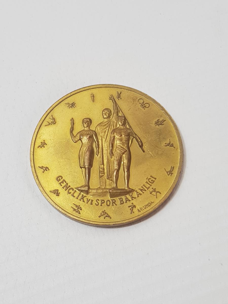 1973 TÜRKİYE CUMHURİYETİ'NİN 50. YILI ALTIN KAPLAMA MADALYA