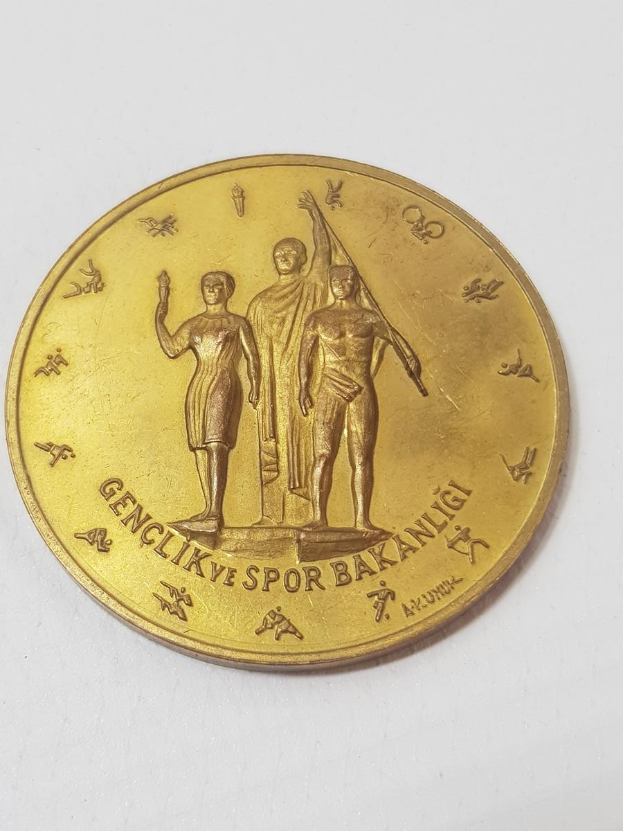 1973 TÜRKİYE CUMHURİYETİ'NİN 50. YILI ALTIN KAPLAMA MADALYA