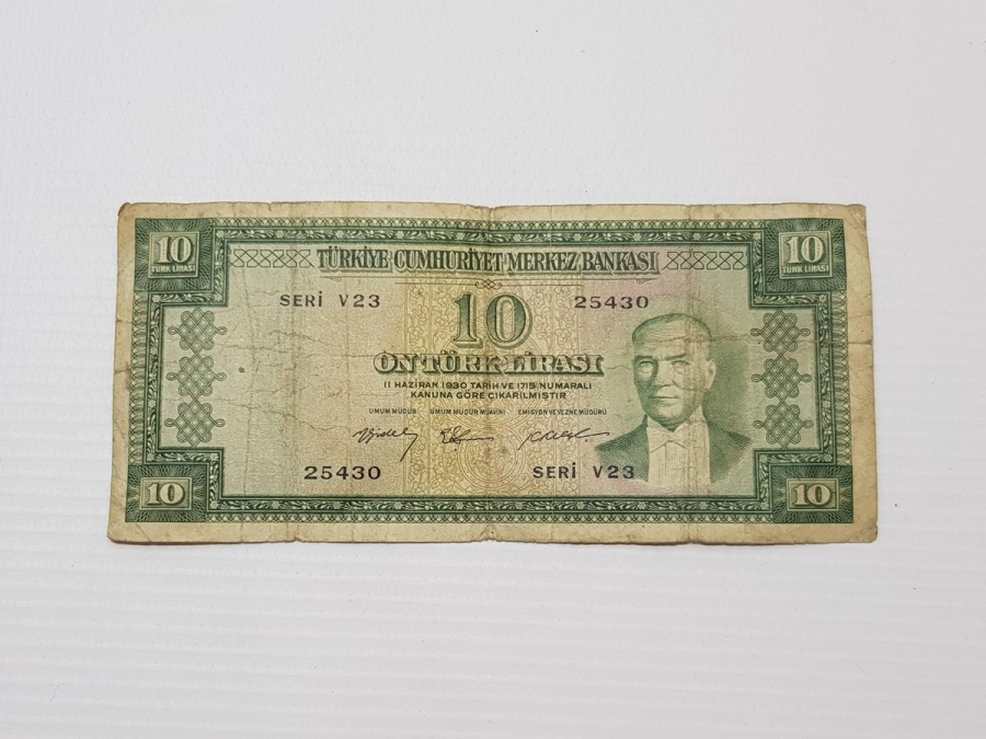 5. EMİSYON 3. TERTİP ÇOK NADİR 10 LİRA KAĞIT PARA