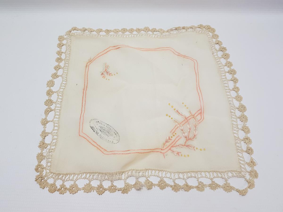 OSMANLI DÖNEMİ ÜZERİ DAMGALI MENDİL