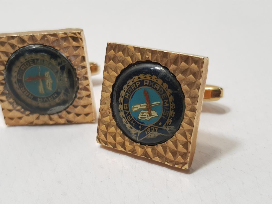 HAVA HARP AKADEMİSİ ALTIN KAPLAMA KOL DÜĞMESİ