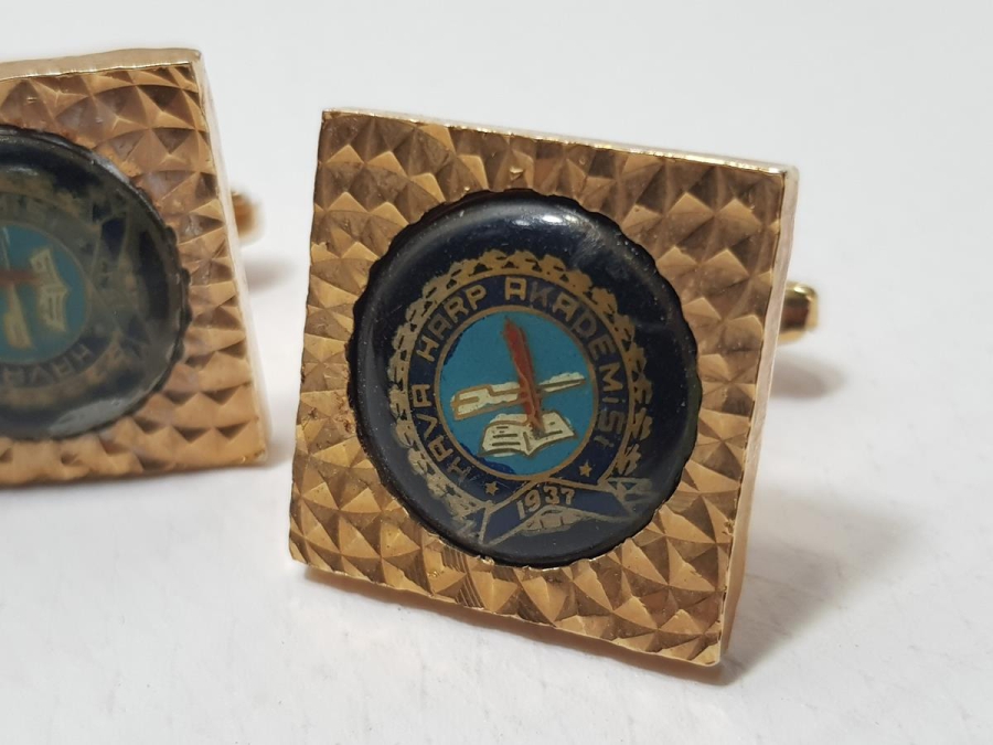 HAVA HARP AKADEMİSİ ALTIN KAPLAMA KOL DÜĞMESİ