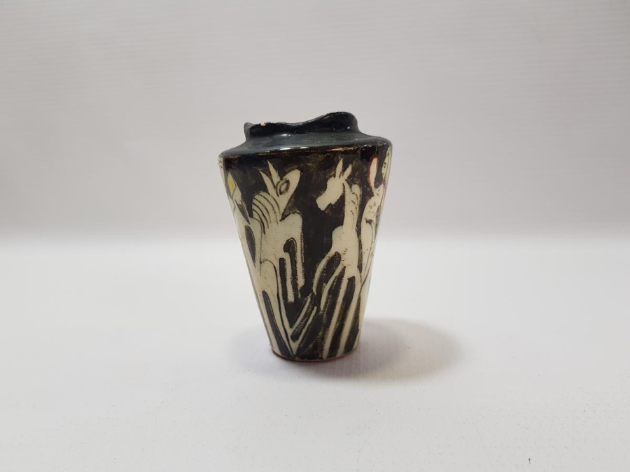 1964 TARİHLİ SANATÇI İŞİ ÇOK NADİR KÜTAHYA VAZO