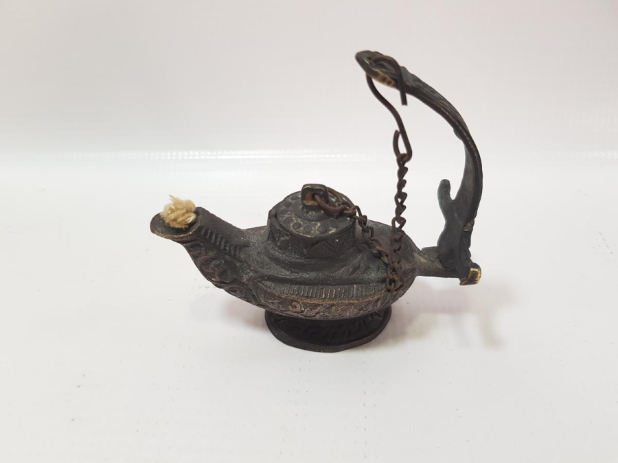 ÜZERİ OSMANLICA YAZILI YAĞ KANDİLİ