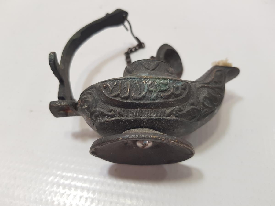 ÜZERİ OSMANLICA YAZILI YAĞ KANDİLİ