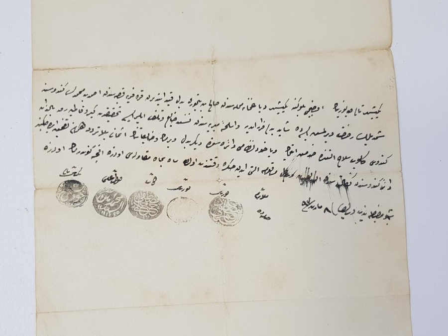 OSMANLICA YAZILI BOL MÜHÜRLÜ 2 ADET EVRAK