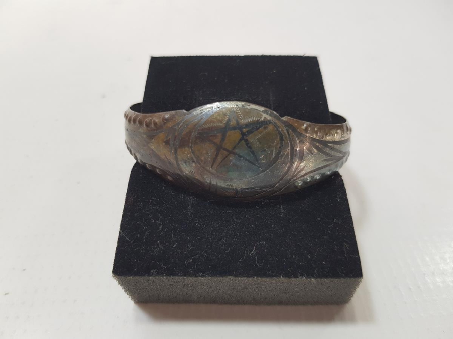 OSMANLI DÖNEMİ SAVATLI AY YILDIZLI GÜMÜŞ BİLEZİK