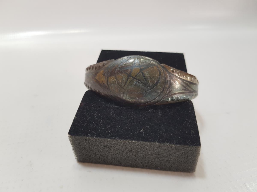 OSMANLI DÖNEMİ SAVATLI AY YILDIZLI GÜMÜŞ BİLEZİK