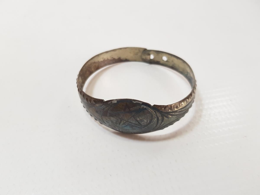 OSMANLI DÖNEMİ SAVATLI AY YILDIZLI GÜMÜŞ BİLEZİK