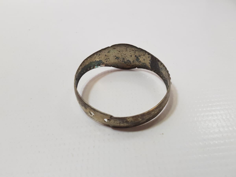 OSMANLI DÖNEMİ SAVATLI AY YILDIZLI GÜMÜŞ BİLEZİK