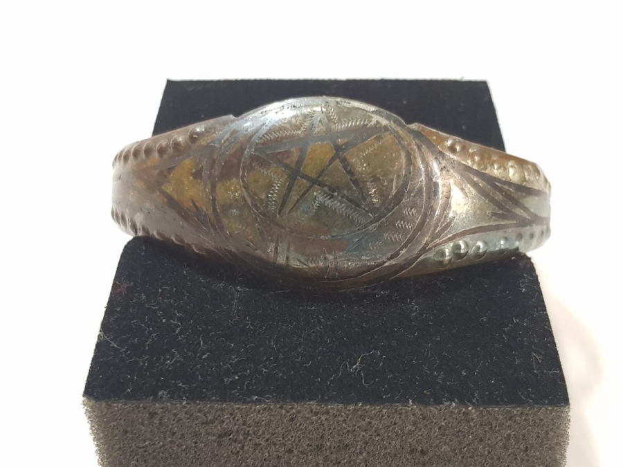 OSMANLI DÖNEMİ SAVATLI AY YILDIZLI GÜMÜŞ BİLEZİK