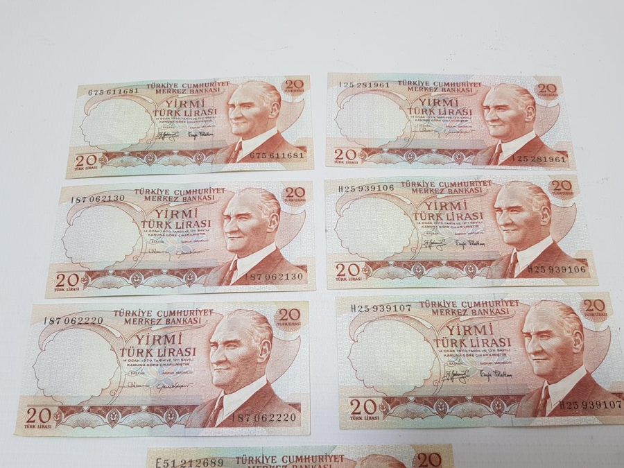 6. EMİSYON 20 LİRA KAĞIT PARA LOTU