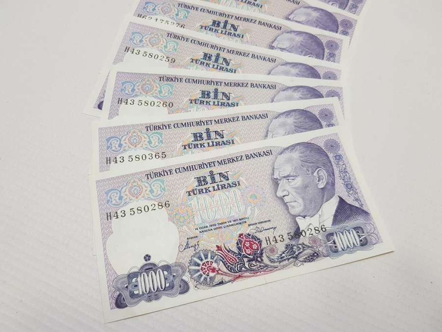 7. EMİSYON 1000 LİRA KAĞIT PARA LOTU