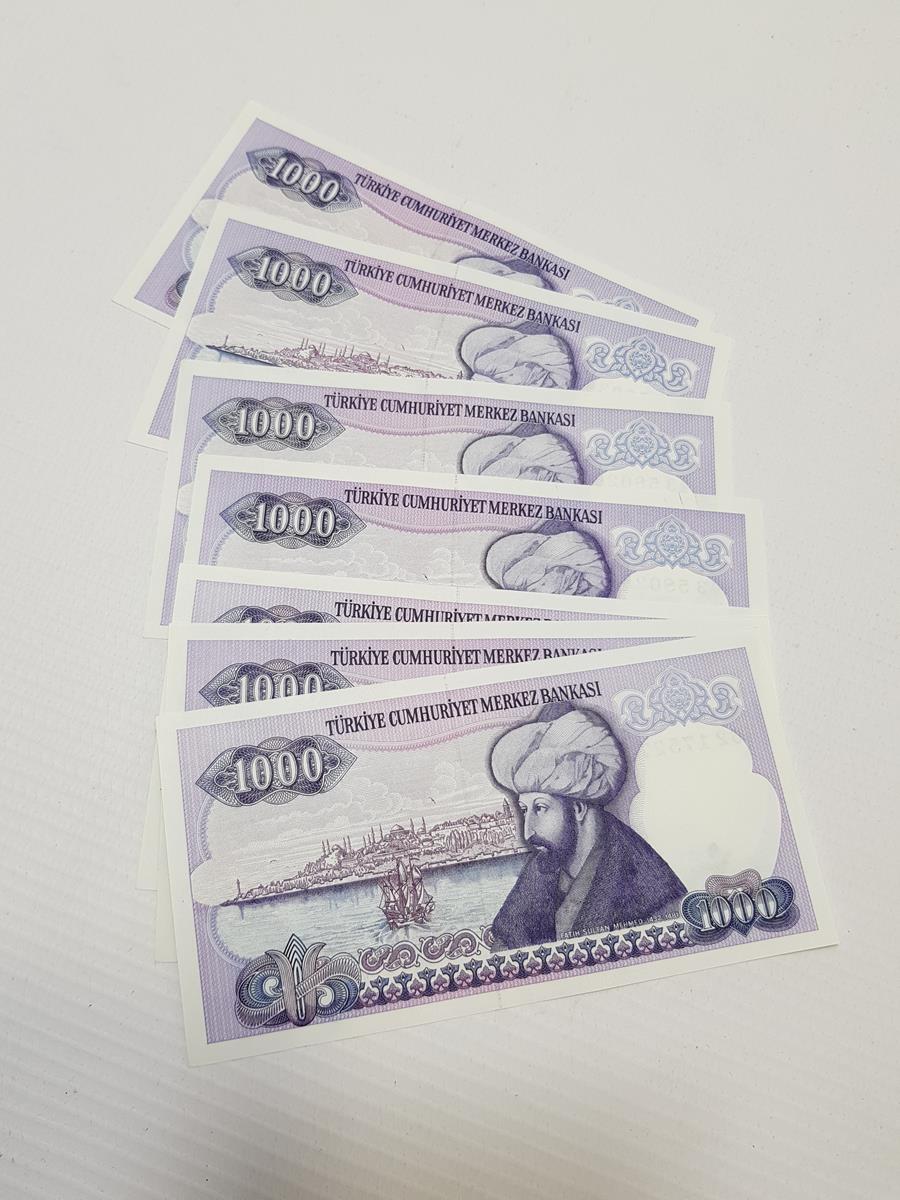 7. EMİSYON 1000 LİRA KAĞIT PARA LOTU