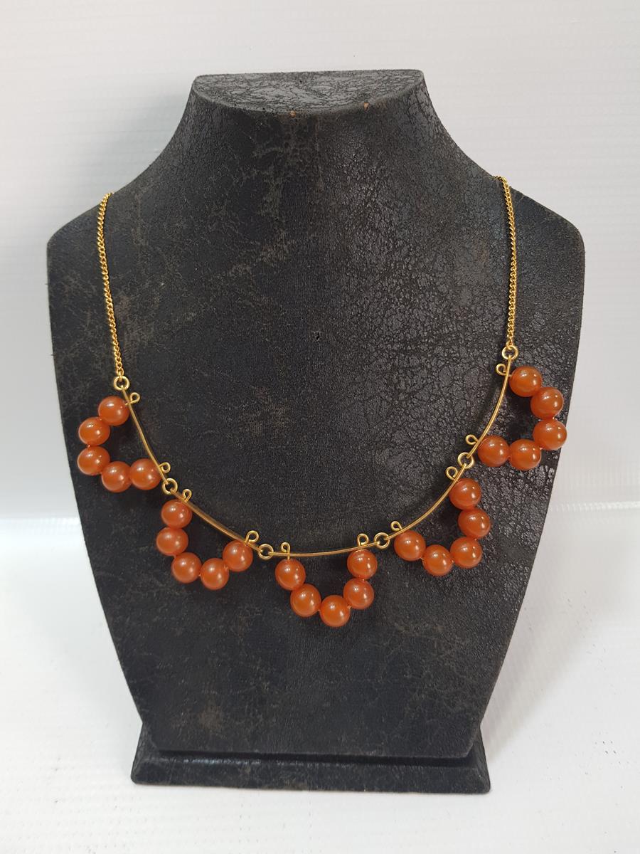 ÖZEL YAPIM DAMLA KEHRİBAR GERDANLIK