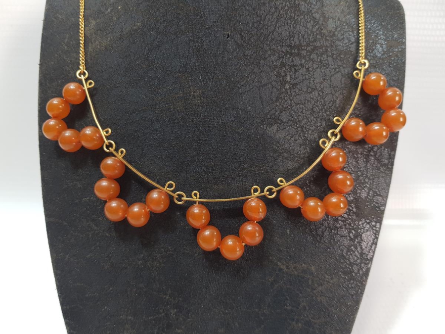 ÖZEL YAPIM DAMLA KEHRİBAR GERDANLIK