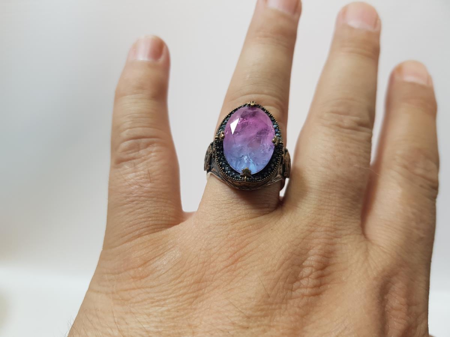 AQUAMARİN TAŞLI GÜMÜŞ YÜZÜK