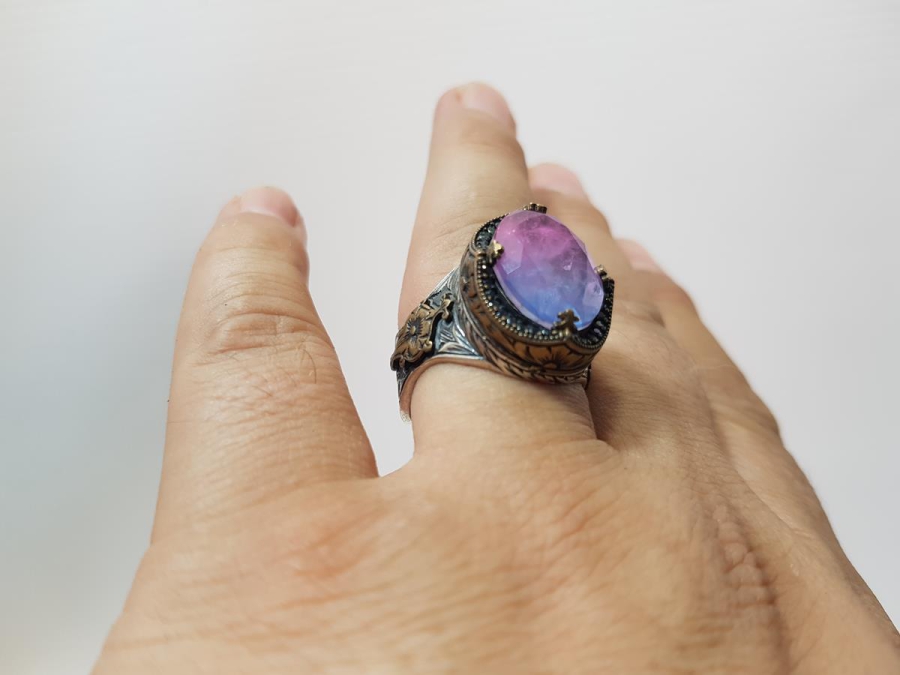 AQUAMARİN TAŞLI GÜMÜŞ YÜZÜK