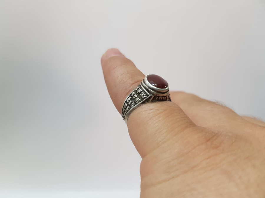 OSMANLI DÖNEMİ AKİK TAŞLI GÜMÜŞ YÜZÜK