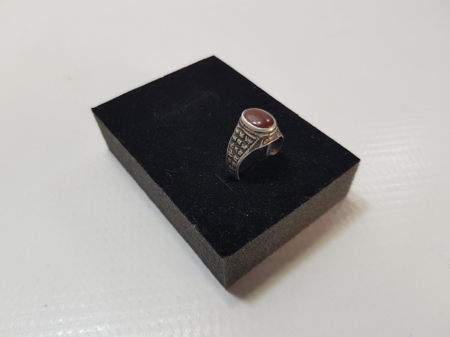 OSMANLI DÖNEMİ AKİK TAŞLI GÜMÜŞ YÜZÜK