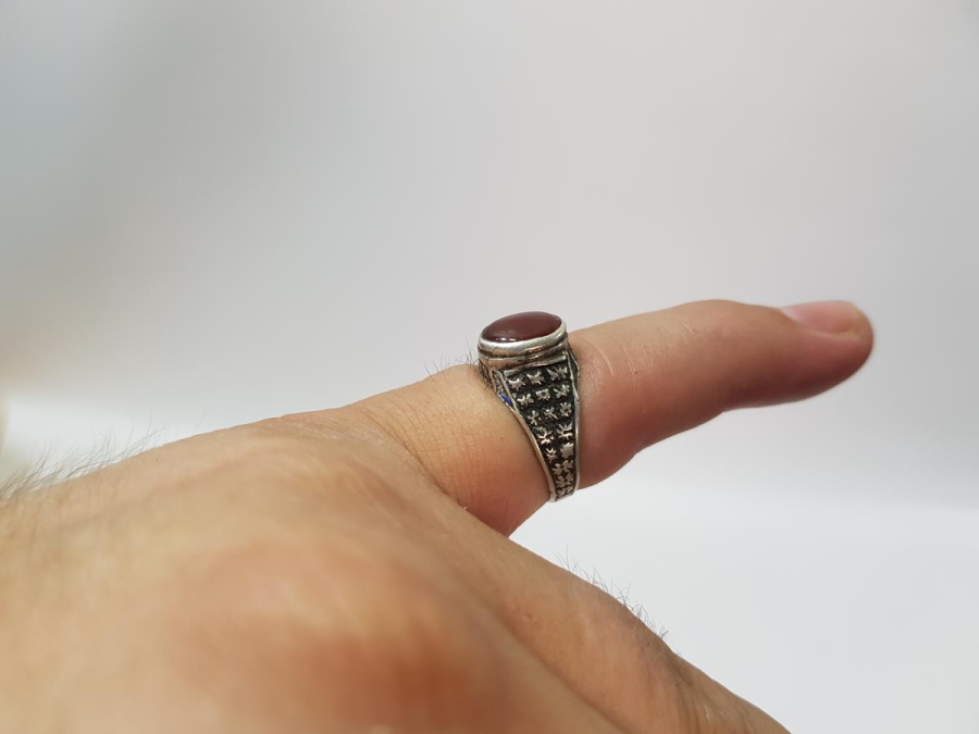 OSMANLI DÖNEMİ AKİK TAŞLI GÜMÜŞ YÜZÜK