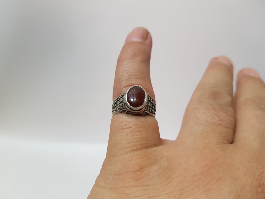 OSMANLI DÖNEMİ AKİK TAŞLI GÜMÜŞ YÜZÜK