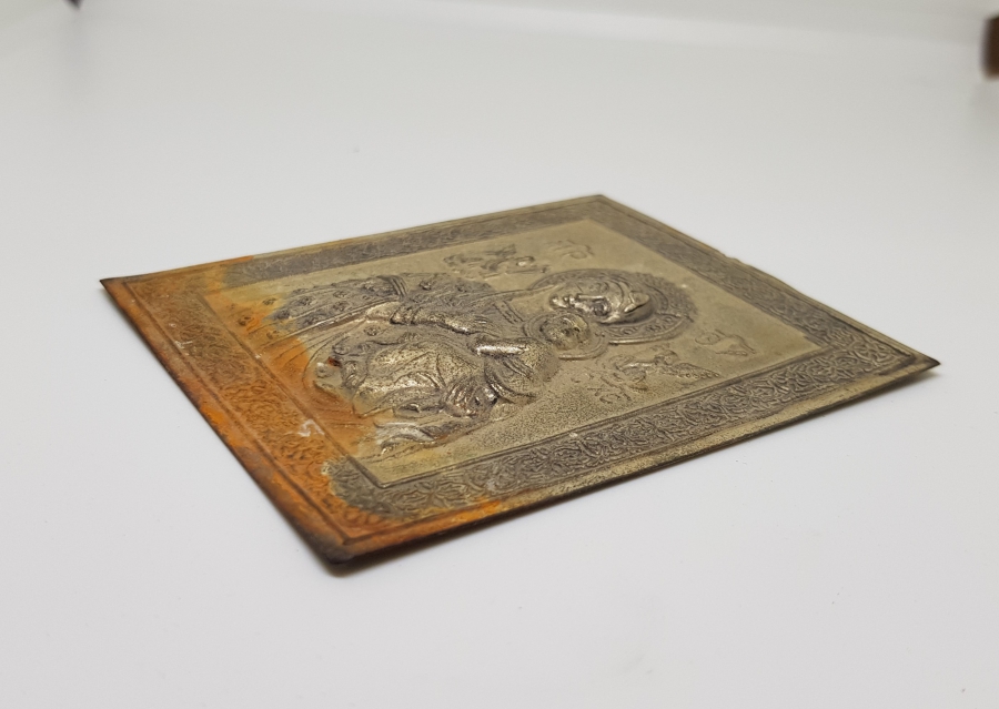 KABARTMA İŞÇİLİKLİ RUM İŞİ ANTİKA METAL İKONA