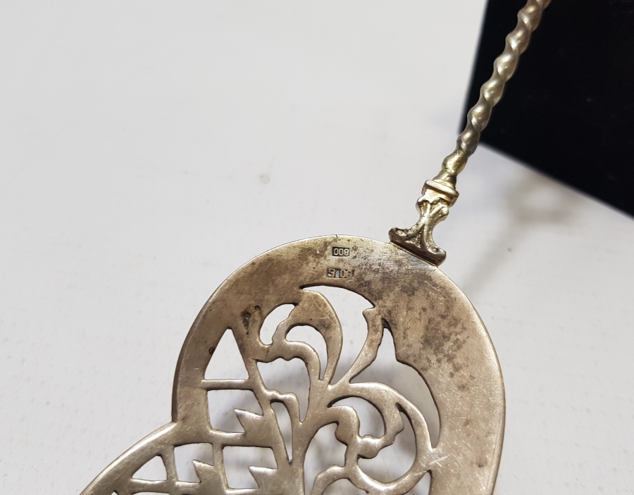 KABARTMA İŞÇİLİKLİ ANTİKA GÜMÜŞ PASTA SPATULASI