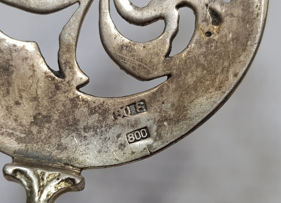 KABARTMA İŞÇİLİKLİ ANTİKA GÜMÜŞ PASTA SPATULASI