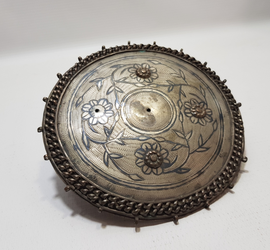 OSMANLI DÖNEMİ SAVAT İŞÇİLİKLİ VAN ERMENİ USTA YAPIMI GÜMÜŞ GELİN TEPELİĞİ