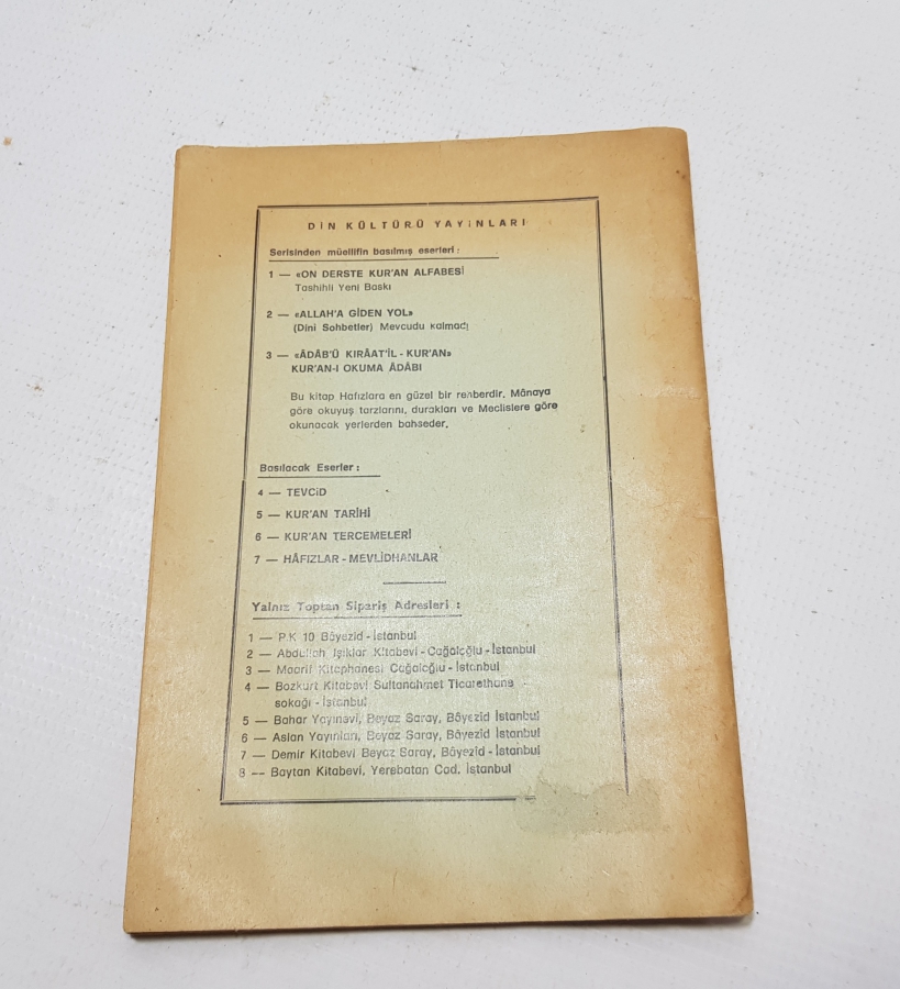 1978 YILI KUR'AN ALFABESİ KİTABI