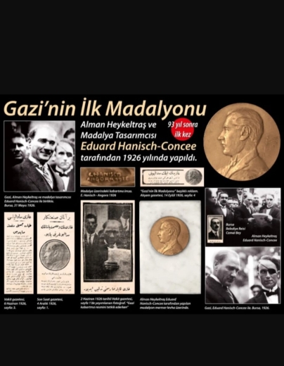OSMANLICA GAZİ MUSTAFA KEMAL İMZALI BÜYÜK BOY ATATÜRK MADALYON