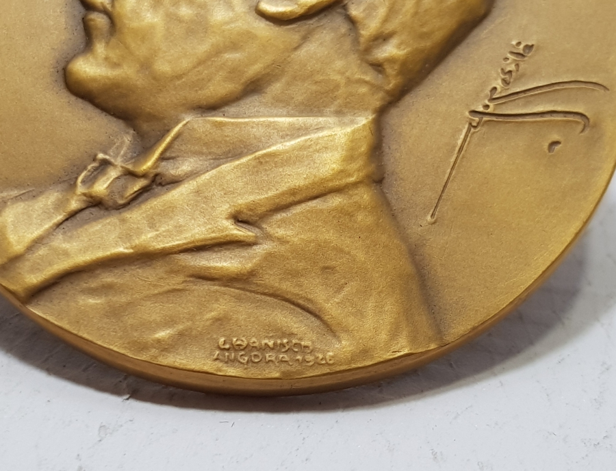 OSMANLICA GAZİ MUSTAFA KEMAL İMZALI BÜYÜK BOY ATATÜRK MADALYON