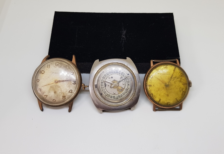 3 ADET KURMALI VE OTOMATİK ANTİKA KOL SAATİ LOTU