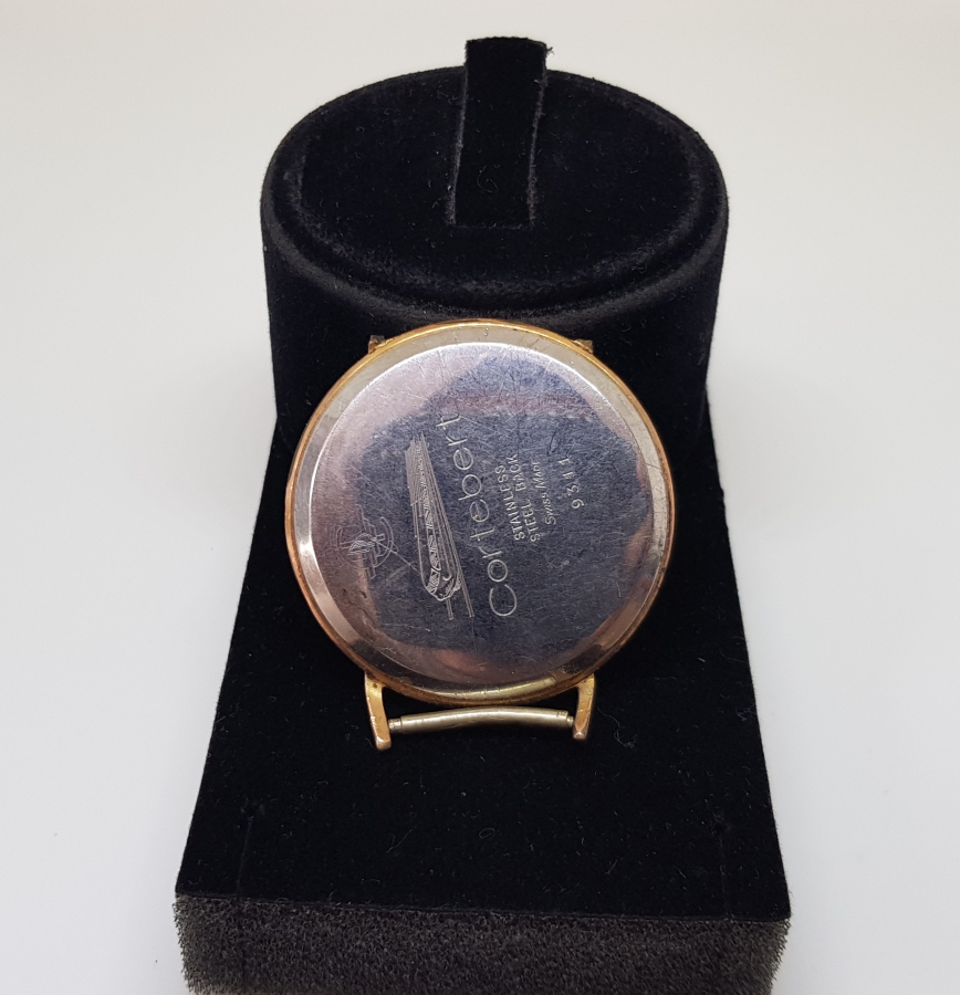 DEVLET DEMİR YOLLARI İÇİN ÖZEL YAPILMIŞ CORTEBERT MARKA ALTIN KAPLAMA KURMALI KOL SAATİ