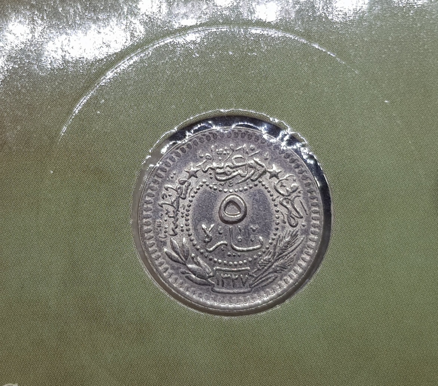 MEHMED REŞAD HAN DÖNEMİ ÇİL KONDİSYONDA KAPAMASINDA NİKEL 5 PARA