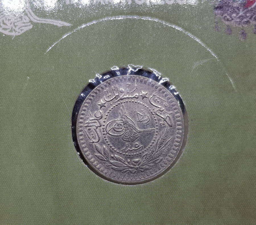 MEHMED REŞAD HAN DÖNEMİ ÇİL KONDİSYONDA KAPAMASINDA NİKEL 5 PARA