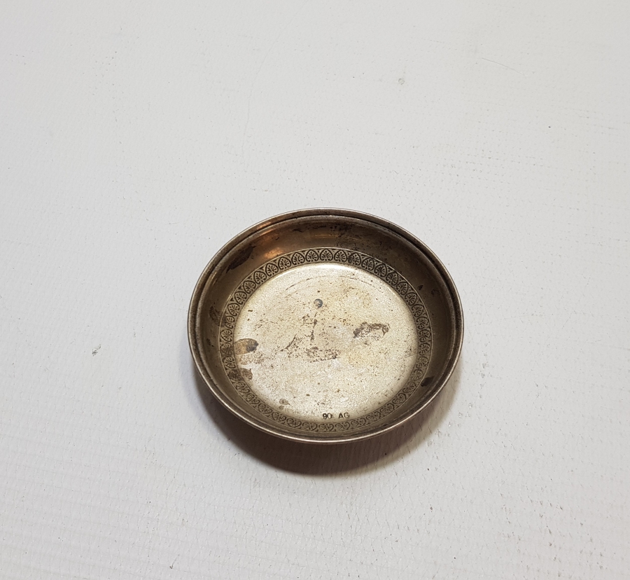 ANTİKA GÜMÜŞ KINA TASI