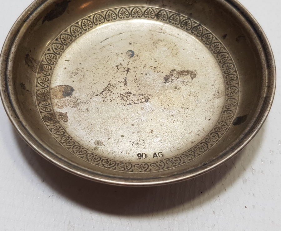 ANTİKA GÜMÜŞ KINA TASI