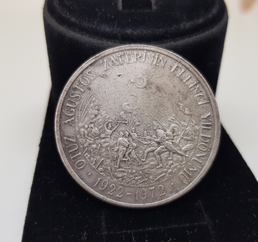 30 AĞUSTOS BÜYÜK TAARRUZUN 50. YILI ANISINA BASTIRILMIŞ HATIRA GÜMÜŞ PARA