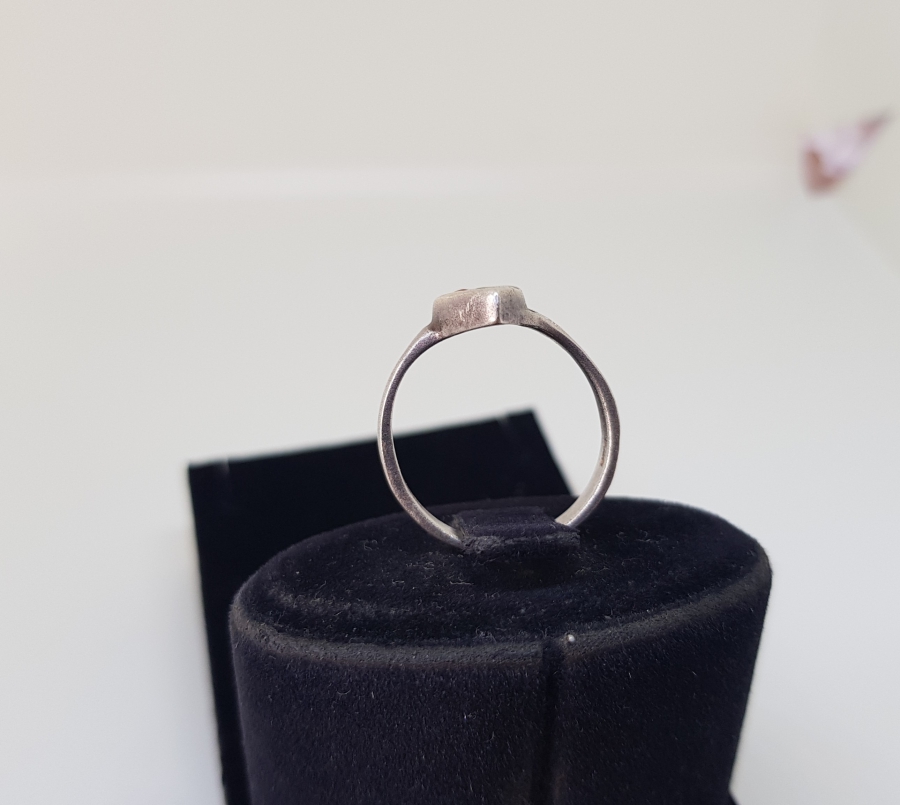 ÜZERİ MİNE İŞÇİLİKLİ ÖZEL YAPIM GÜMÜŞ YÜZÜK