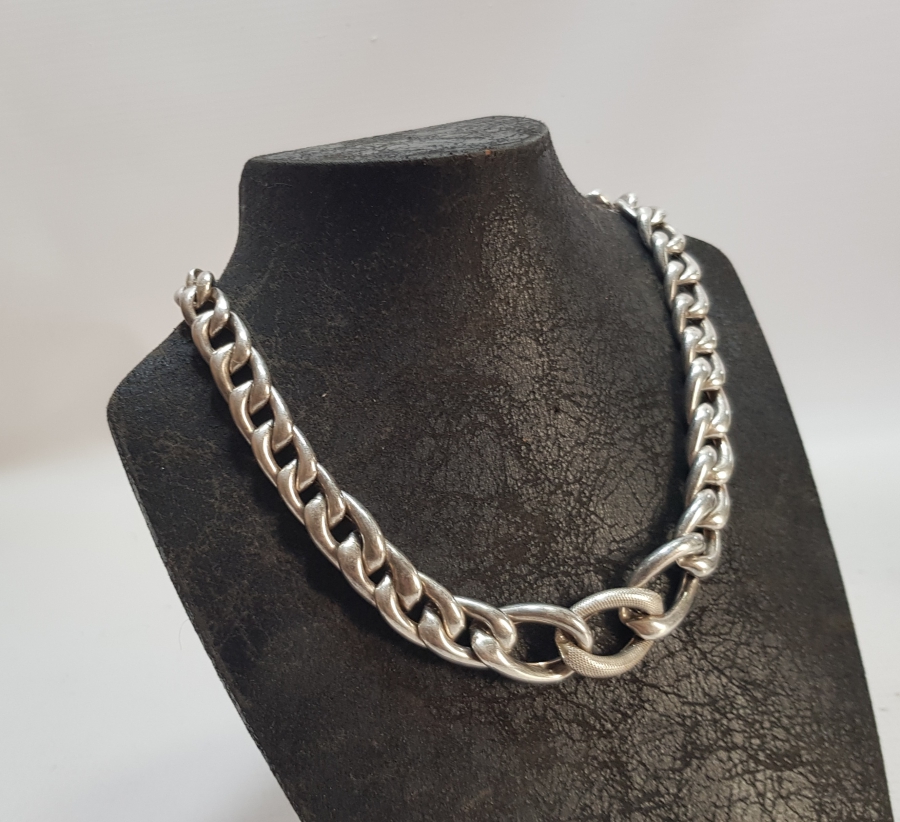 ÖZEL YAPIM BÜYÜK BOY AVRUPA GÜMÜŞ GERDANLIK