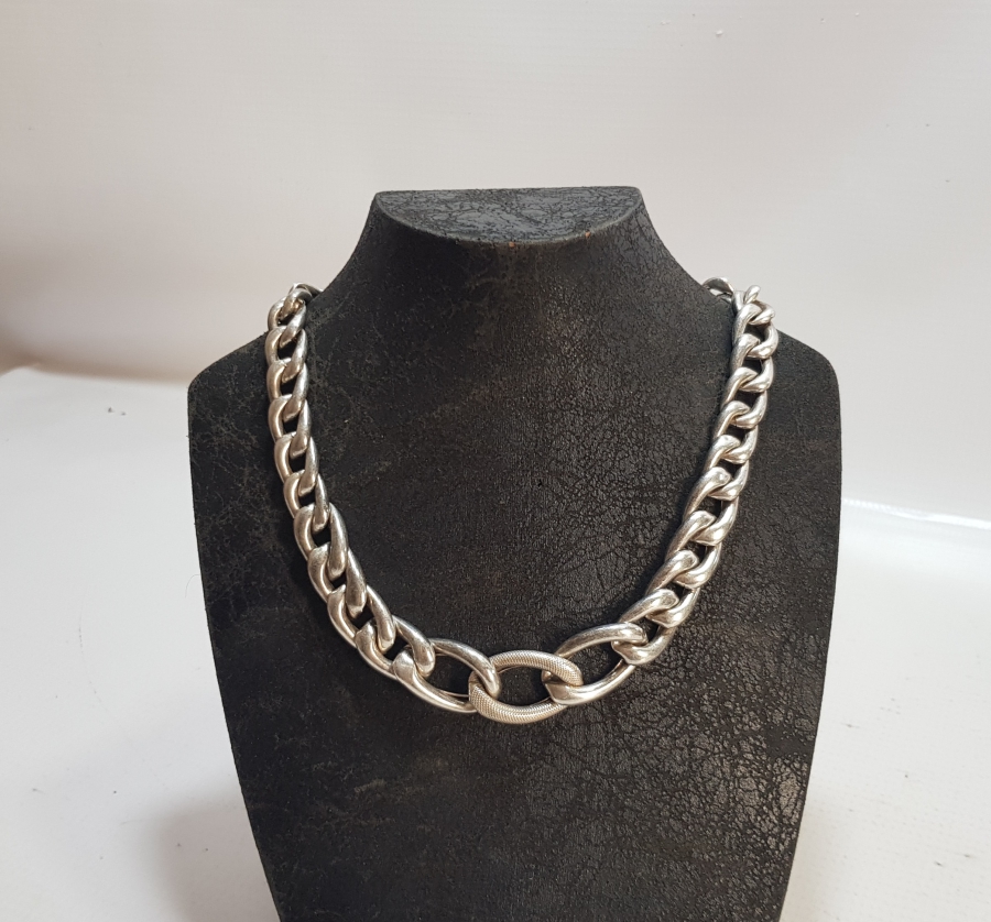 ÖZEL YAPIM BÜYÜK BOY AVRUPA GÜMÜŞ GERDANLIK